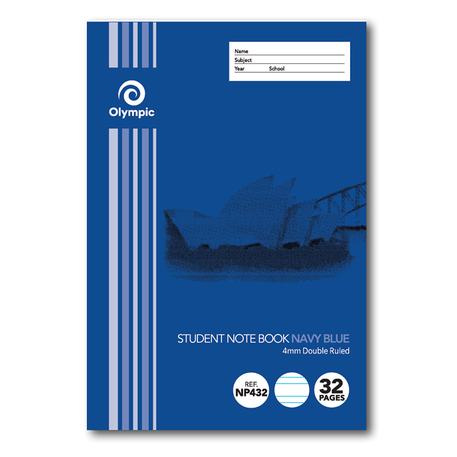 EXERCISE BK OLYMPIC NSW STUDENT BK 250X175 32PG 4MM DBL RULED NAVY