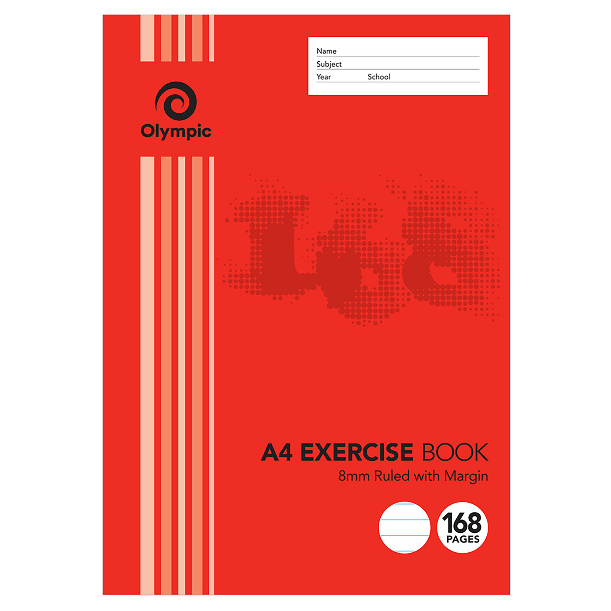 EXERCISE BOOK OLYMPIC A4 8MM RULED 164PG