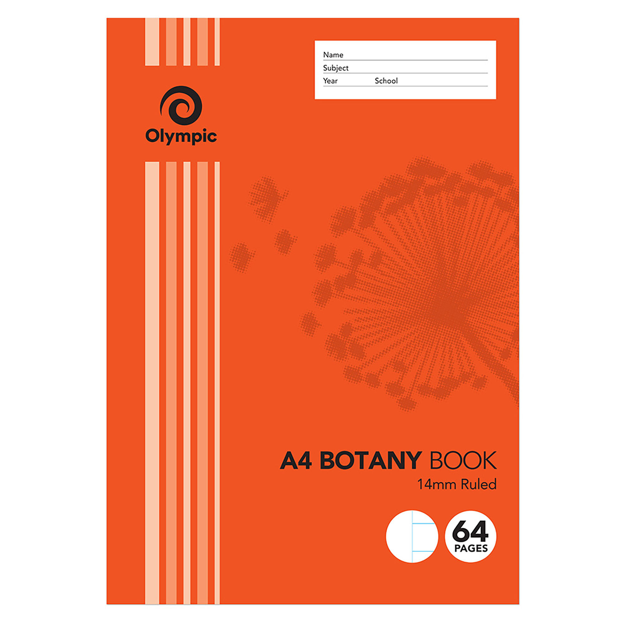 BOTANY BOOK OLYMPIC A4 14MM RULED 64PG