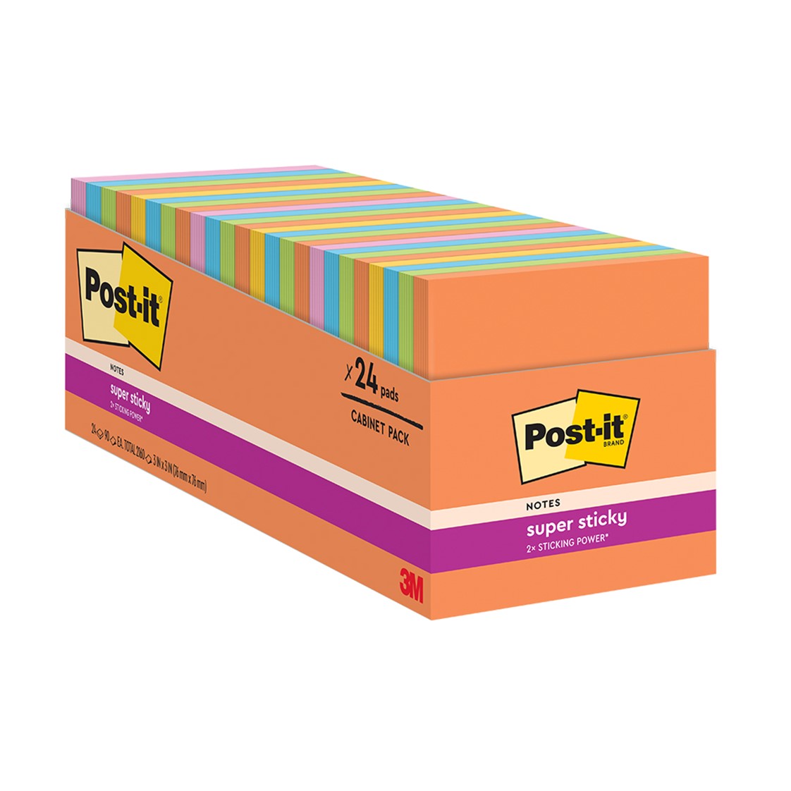 NOTES POST-IT 76X76MM 654-24SSAU-CP ENERGY BOOST PK24