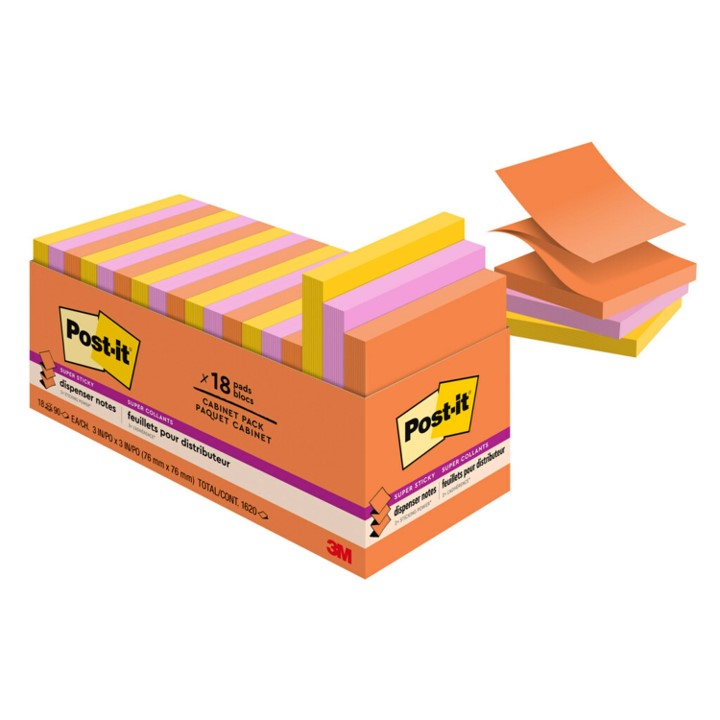 NOTES POST-IT POP UP 76X76MM R330-18SSAU-CP NEON FIZZ PK18