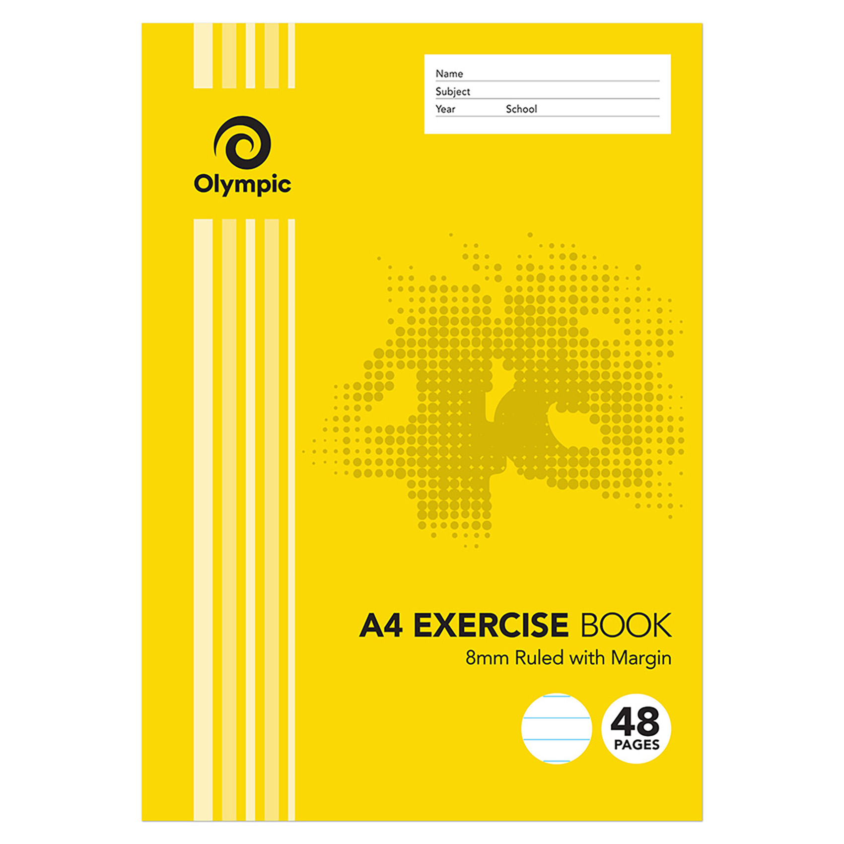 EXERCISE BOOK OLYMPIC A4 8MM RULED 48PG (97048)