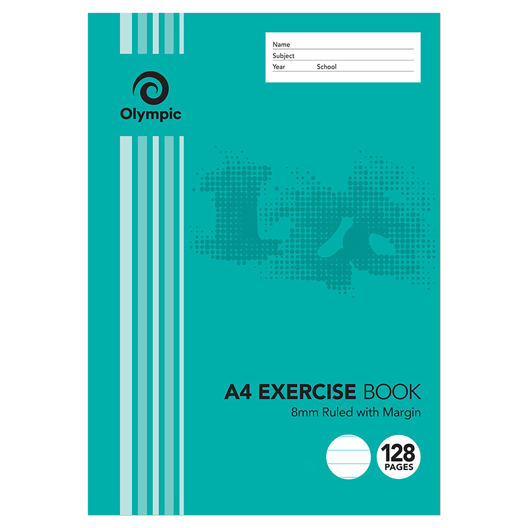 EXERCISE BOOK OLYMPIC A4 8MM RULED 128PG (97128)