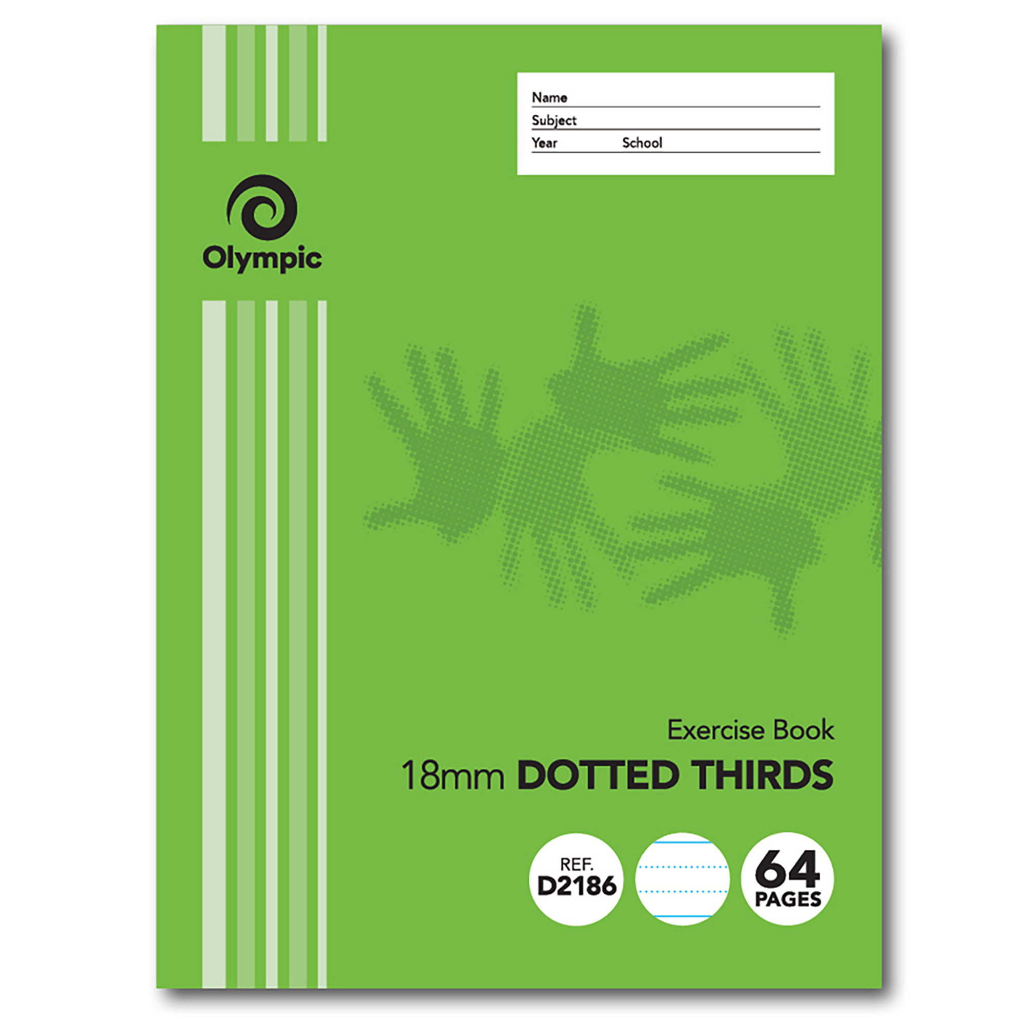EXERCISE BOOK STRIPE 64PG 18MM D/3RDS