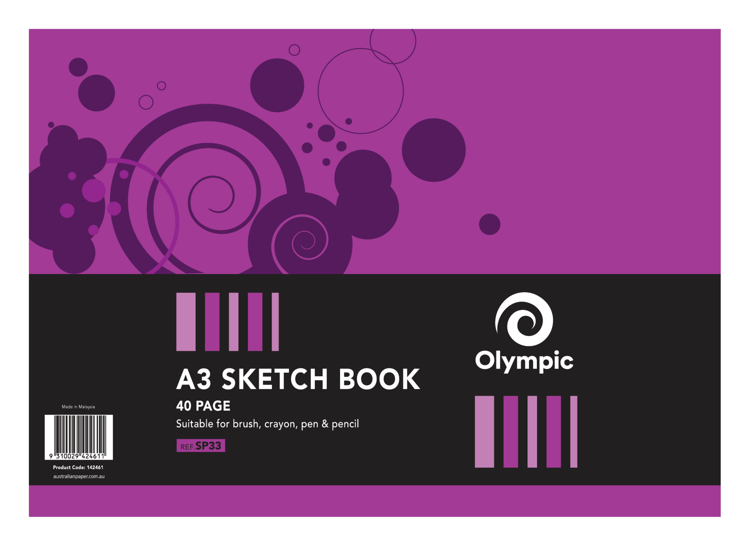 SKETCH BOOK OLYMPIC A3 SP33 SPIRAL 40PG