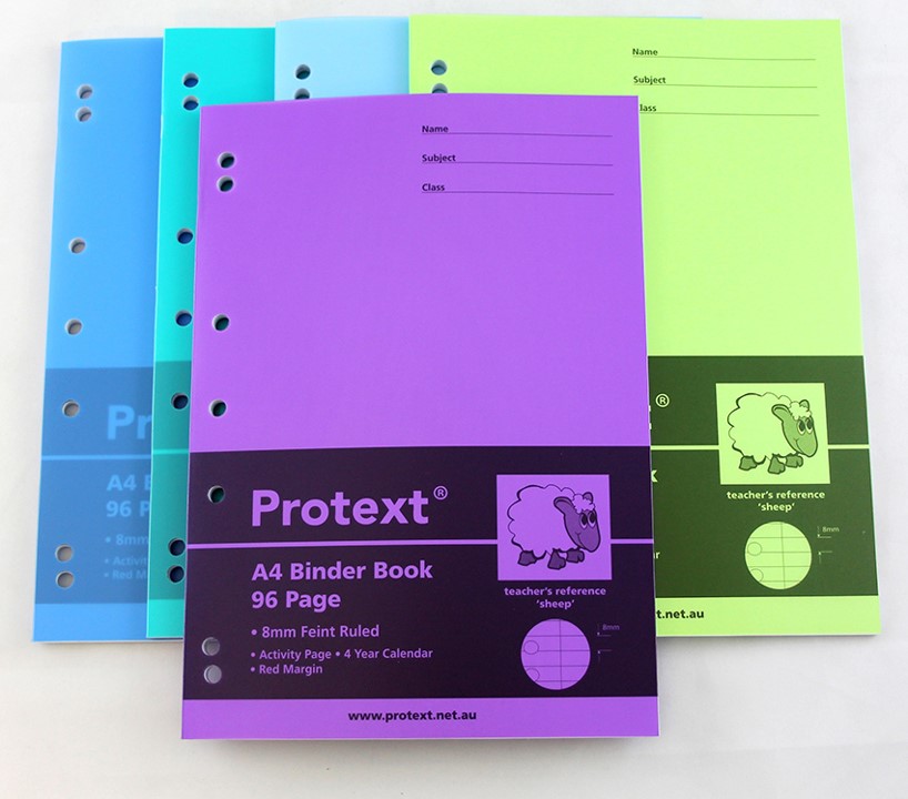SP- BINDER BOOK PROTEXT A4 8MM RULED PP COVER 96PG SHEEP