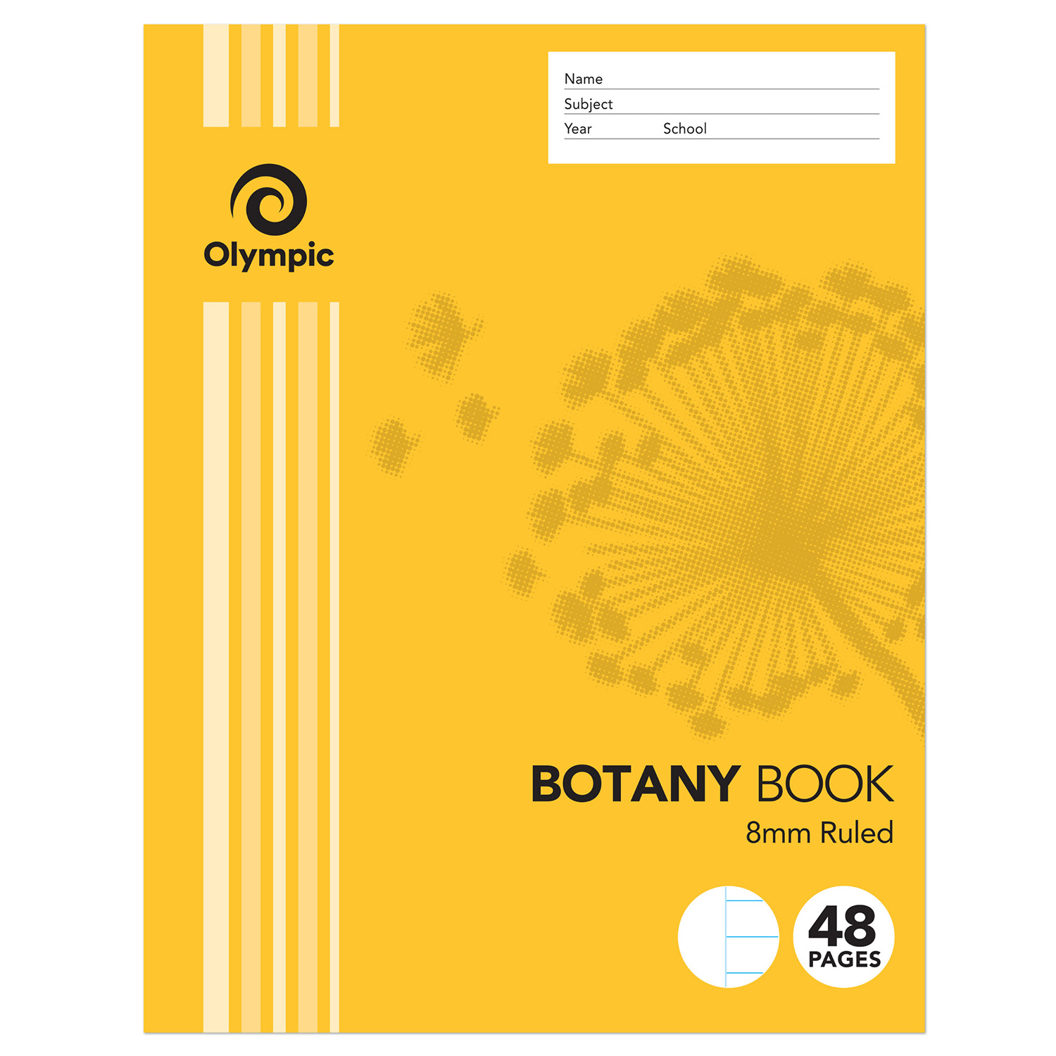 BOTANY BOOK OLYMPIC 225X175MM 8MM RULED 48PG