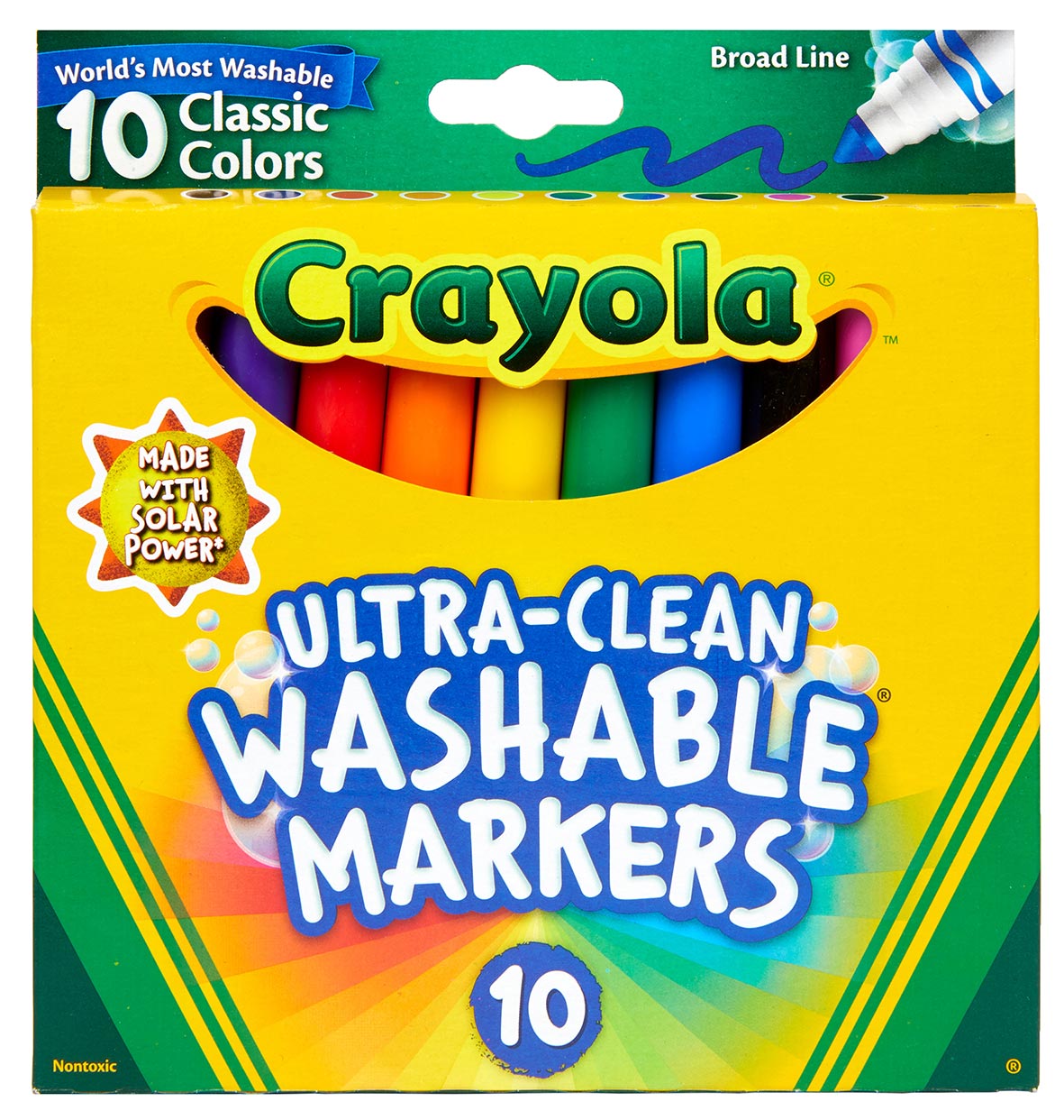 MARKER CRAYOLA ULTRA-CLEAN WASHABLE BROAD LINE CLASSIC COLORS PK10