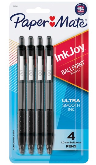 PEN PAPERMATE INKJOY 1.0MM 300RT BLACK CRD4