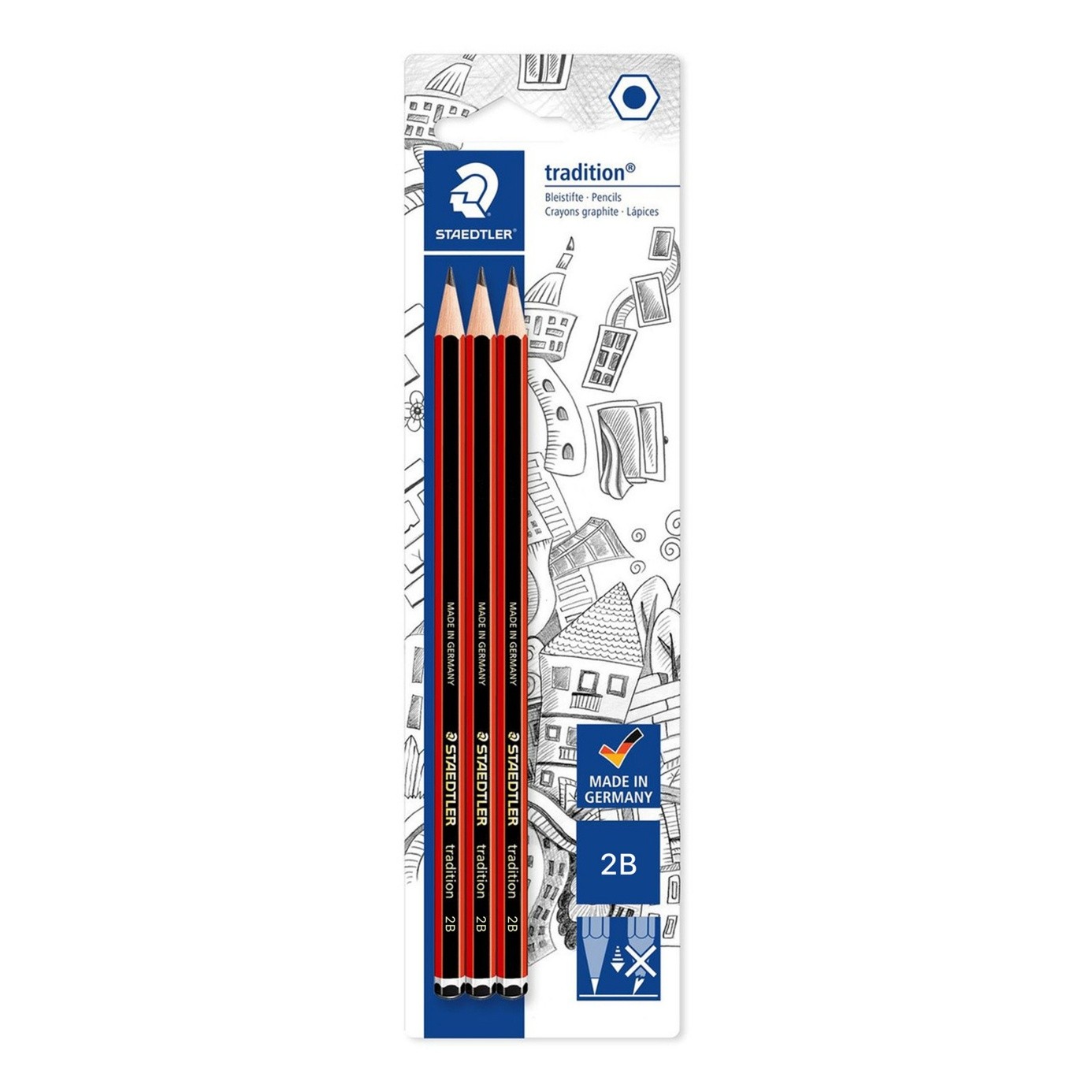 PENCIL LEAD STAEDTLER TRADITION 2B CARD 3