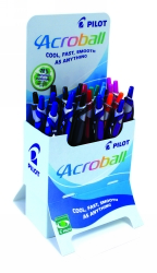 PEN PILOT BEGREEN RETRACTABLE ACROBALL B/P ASST COLOURS ROCKET DISPLAY