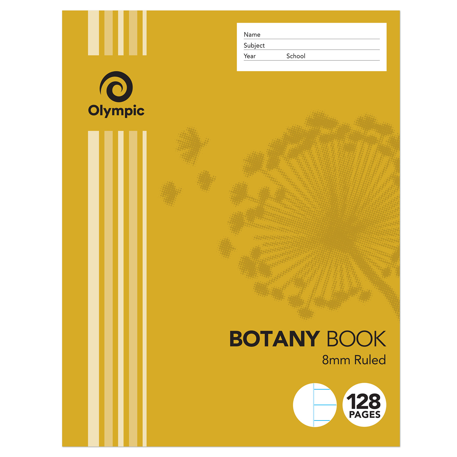 BOTANY BOOK OLYMPIC 225X175MM 8MM RULED 128PG