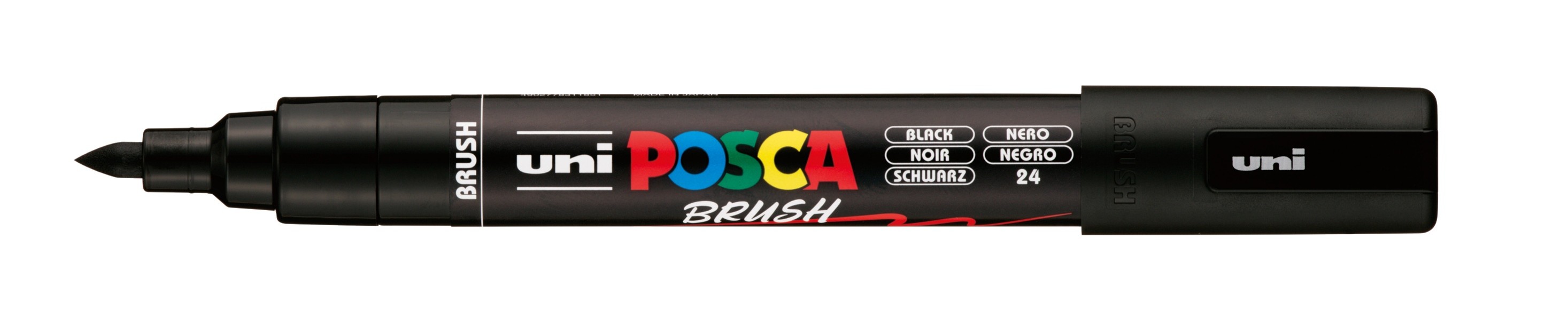 MARKER UNI POSCA PAINT PC5BR MEDIUM BRUSH TIP BLACK