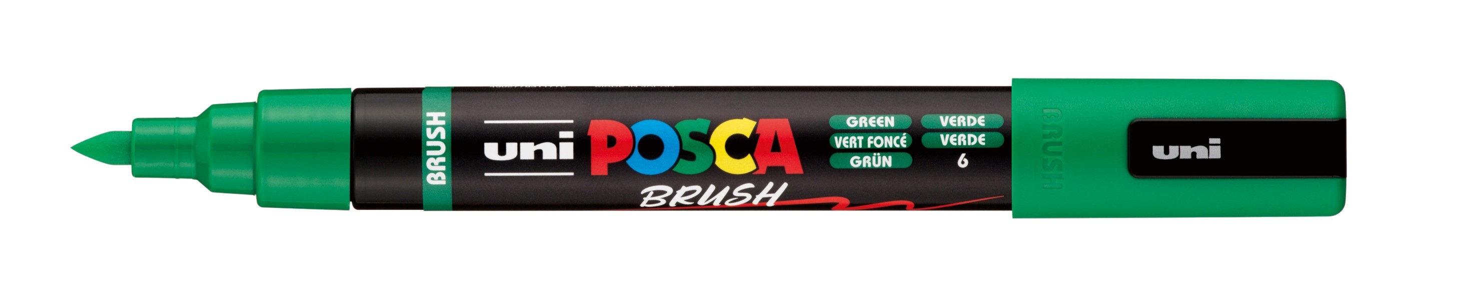 MARKER UNI POSCA PAINT PC5BR MEDIUM BRUSH TIP GREEN