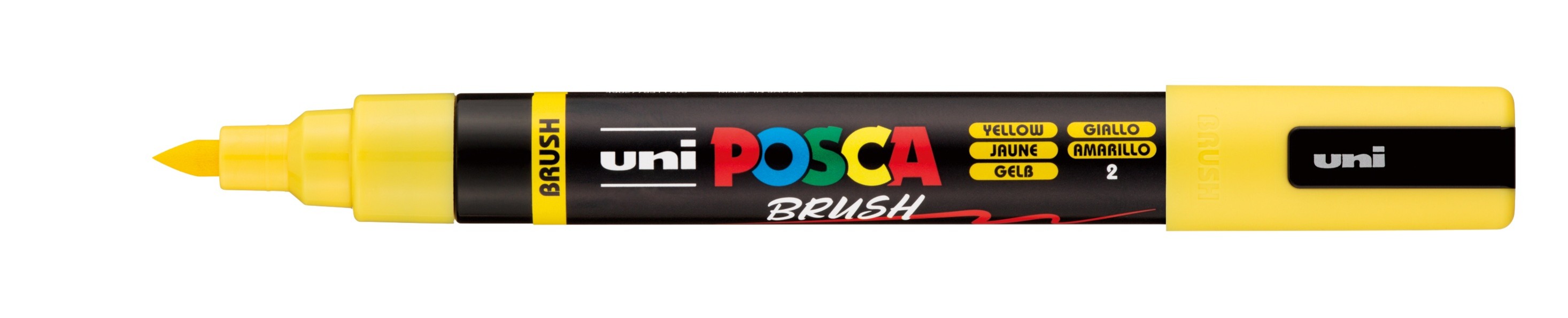 MARKER UNI POSCA PAINT PC5BR MEDIUM BRUSH TIP YELLOW