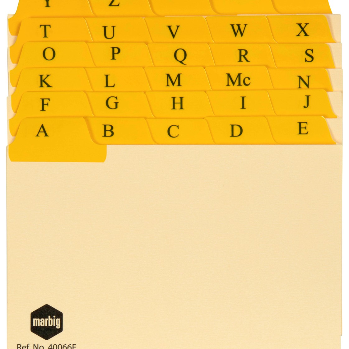 SYSTEM CARDS INDEX MARBIG 6X4 MANILLA A-Z / 1-31 TABS