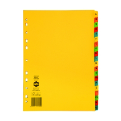 DIVIDERS MARBIG A4 MANILLA A-Z TAB BRIGHT