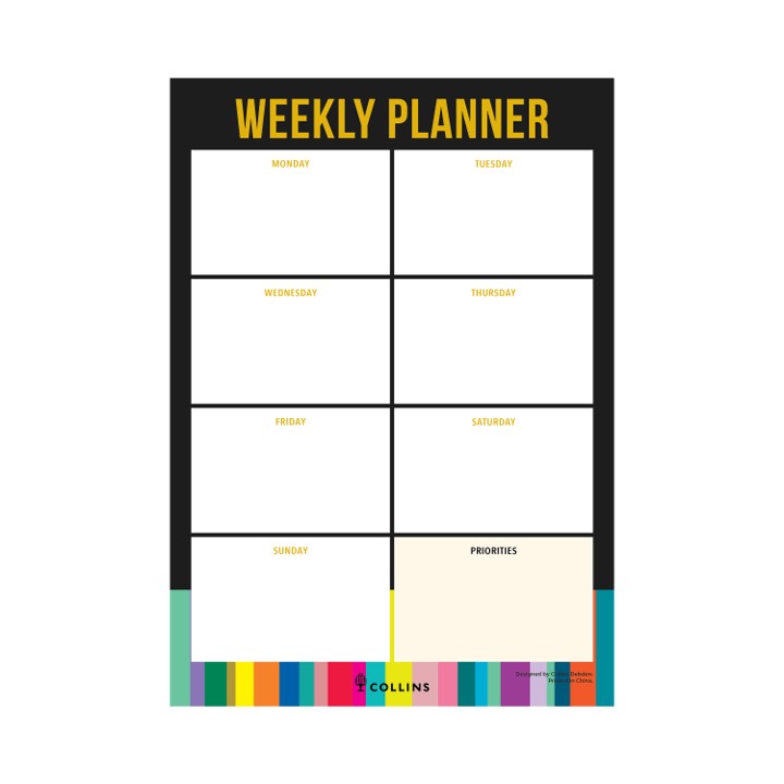 SP- NOTEPAD COLLINS A4 EDGE RAINBOW WEEKLY PAD