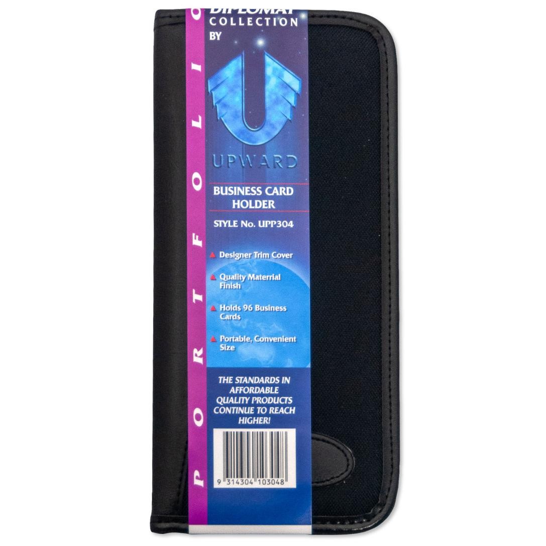 SP- BUSINESS CARD HOLDER UPWARD DIPLOTMAT SLIMLINE HOLDS 96 CARDS BLACK