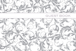 GUEST BOOK OZCORP 250X160 SILVER LINEWORK 64PG
