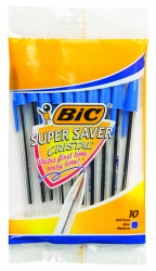PEN BIC SUPER SAVER MEDIUM BLUE 10'S