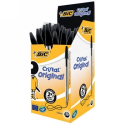 PEN BIC BP CRISTAL ORIGINAL MEDIUM BLACK BX50