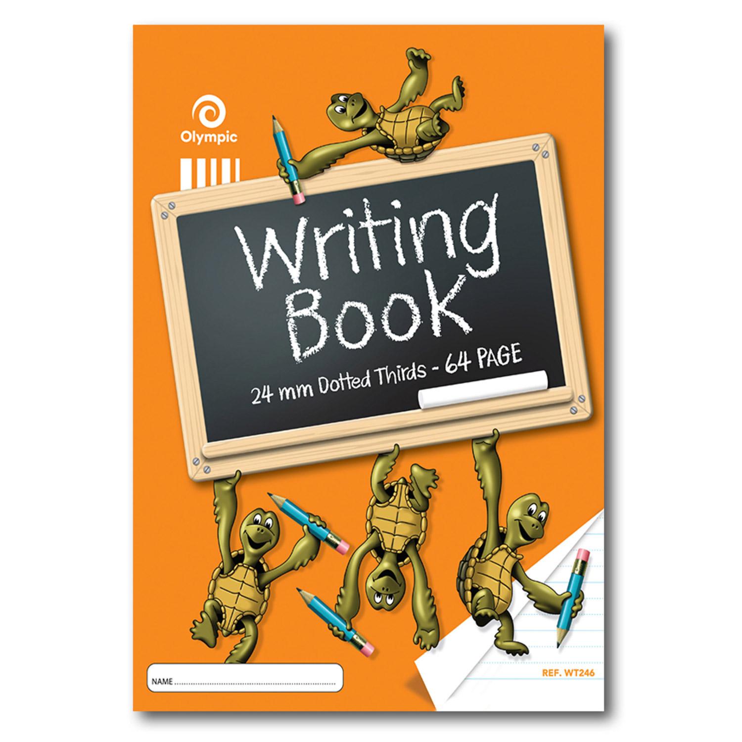 WRITING BOOK OLYMPIC 335X240MM 24MM DOTTED THIRDS TURTLE 64PG