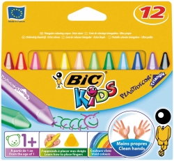 CRAYONS BIC KIDS PLASTIDECOR TRIANGULAR PK12