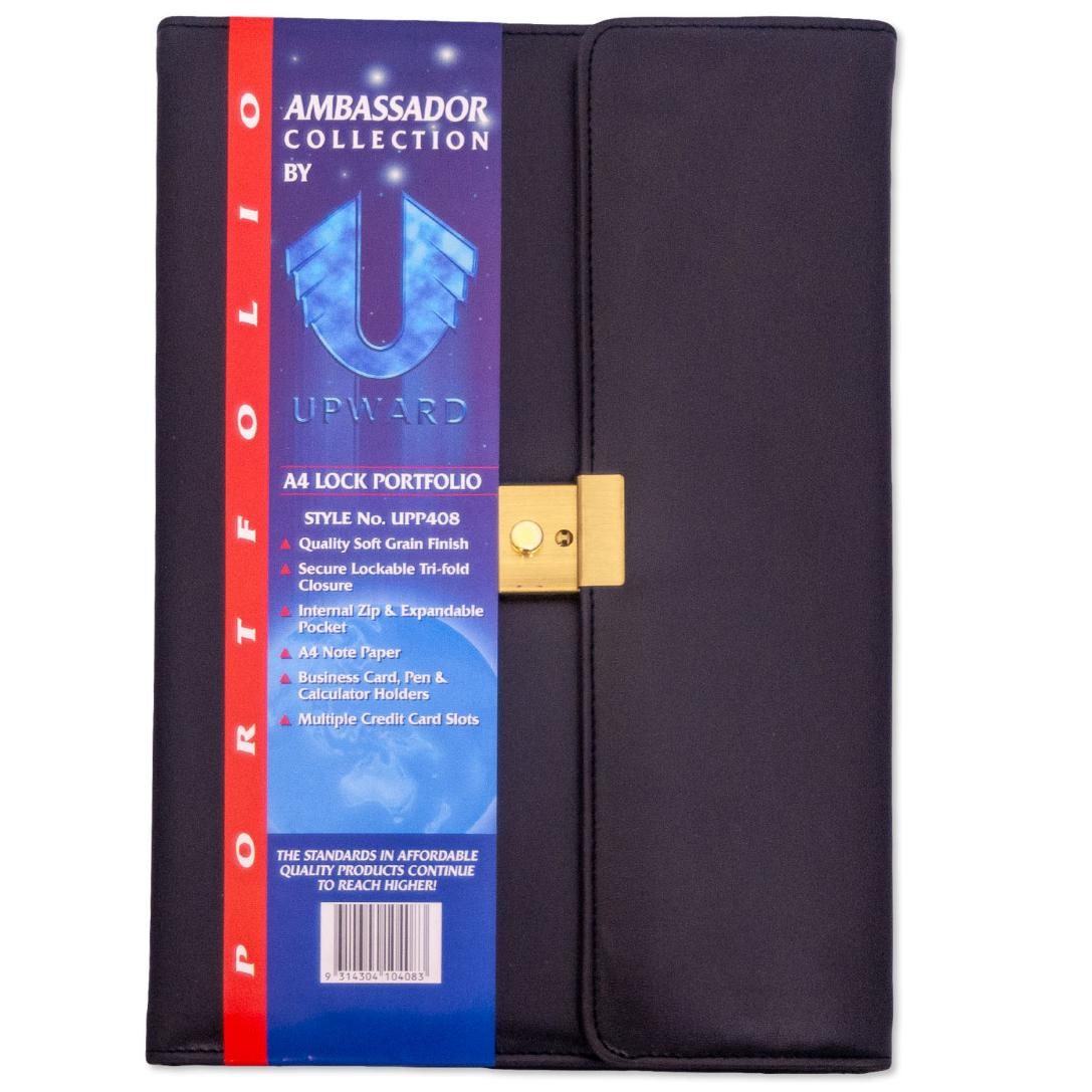 SP- COMPENDIUM UPWARD A4 AMBASSADOR PORTFOLIO W/LOCK BLACK