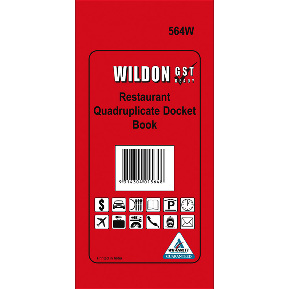 SP- DOCKET BOOK WILDON 210X102MM RESTAURANT QUADRUPLICATE