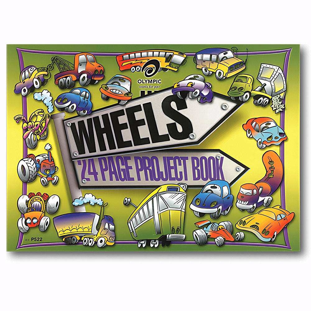 PROJECT BOOK OLYMPIC 273X375 8MM RULED WHEELS 24PG