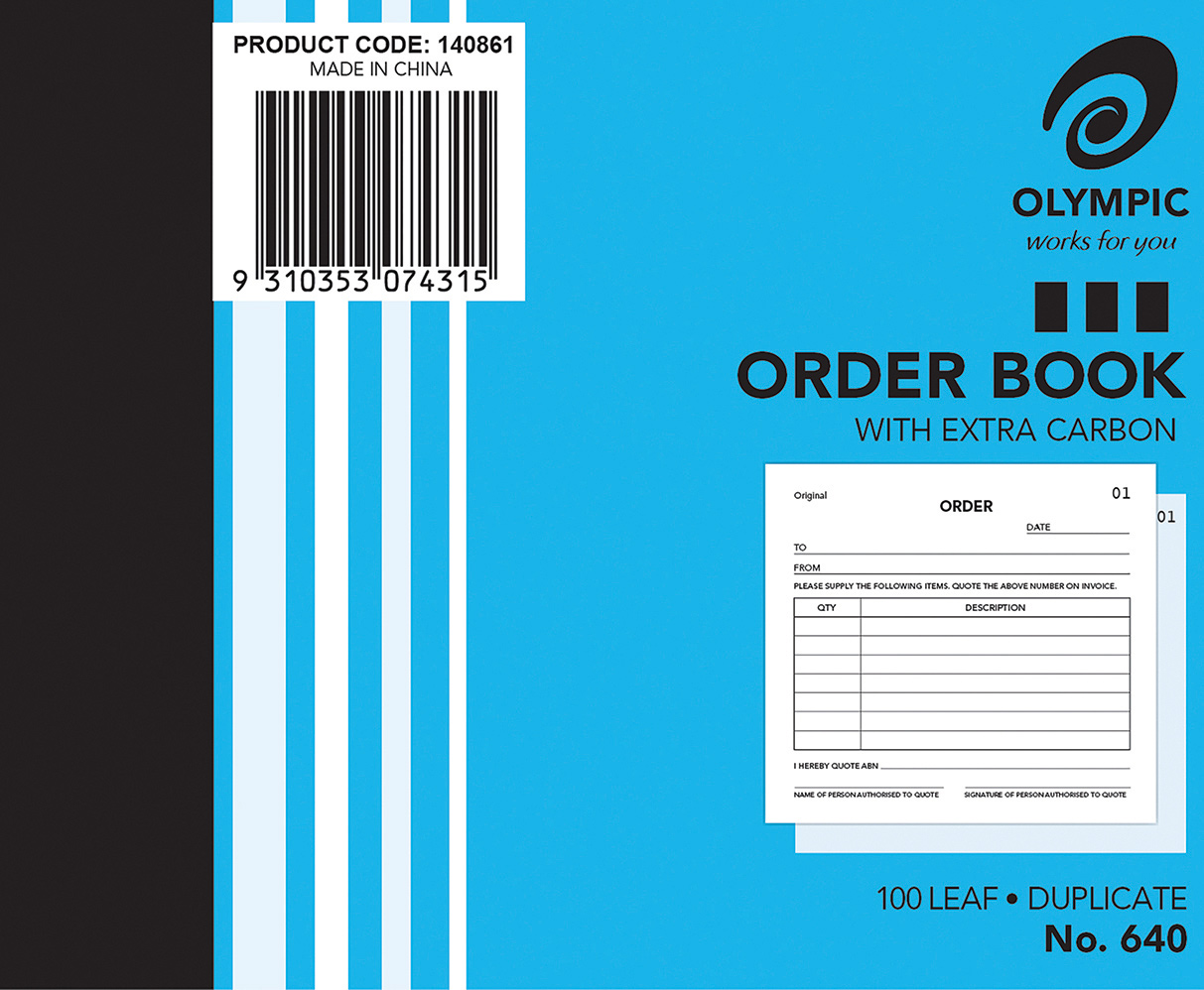 ORDER BOOK 640 OLYMPIC DUP 5X4