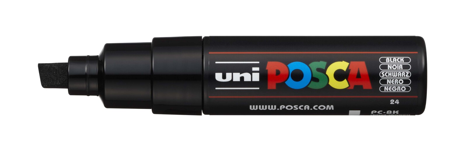 MARKER UNI POSCA PC8K CHISEL TIP BLACK