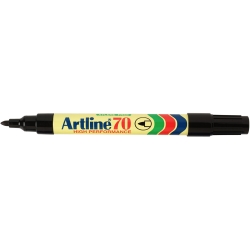 MARKER ARTLINE 70 PERMANENT 1.5MM BULLET NIB BLACK BX12