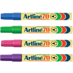 MARKER ARTLINE 70 PERMANENT 1.5MM BULLET NIB BRIGHTS BX12