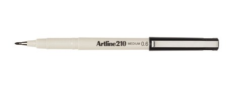 PEN ARTLINE FINELINER 210 0.6MM MEDIUM BLACK BX12