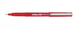 PEN ARTLINE FINELINER 220 0.2MM SUPERFINE RED BX12