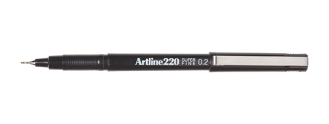 PEN ARTLINE FINELINER 220 0.2MM SUPERFINE BLACK BX12