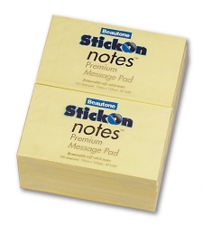 STICK ON NOTES B/TONE 76X125MM YELLOW