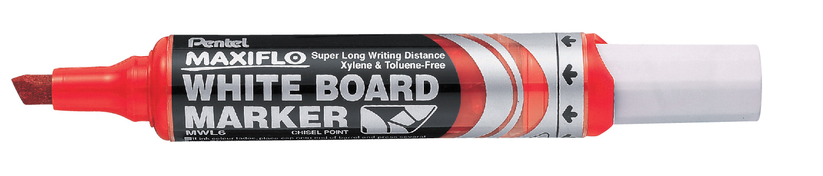 SP- MARKER WHITEBOARD MAXIFLO PENTEL MWL6 CHISEL TIP RED
