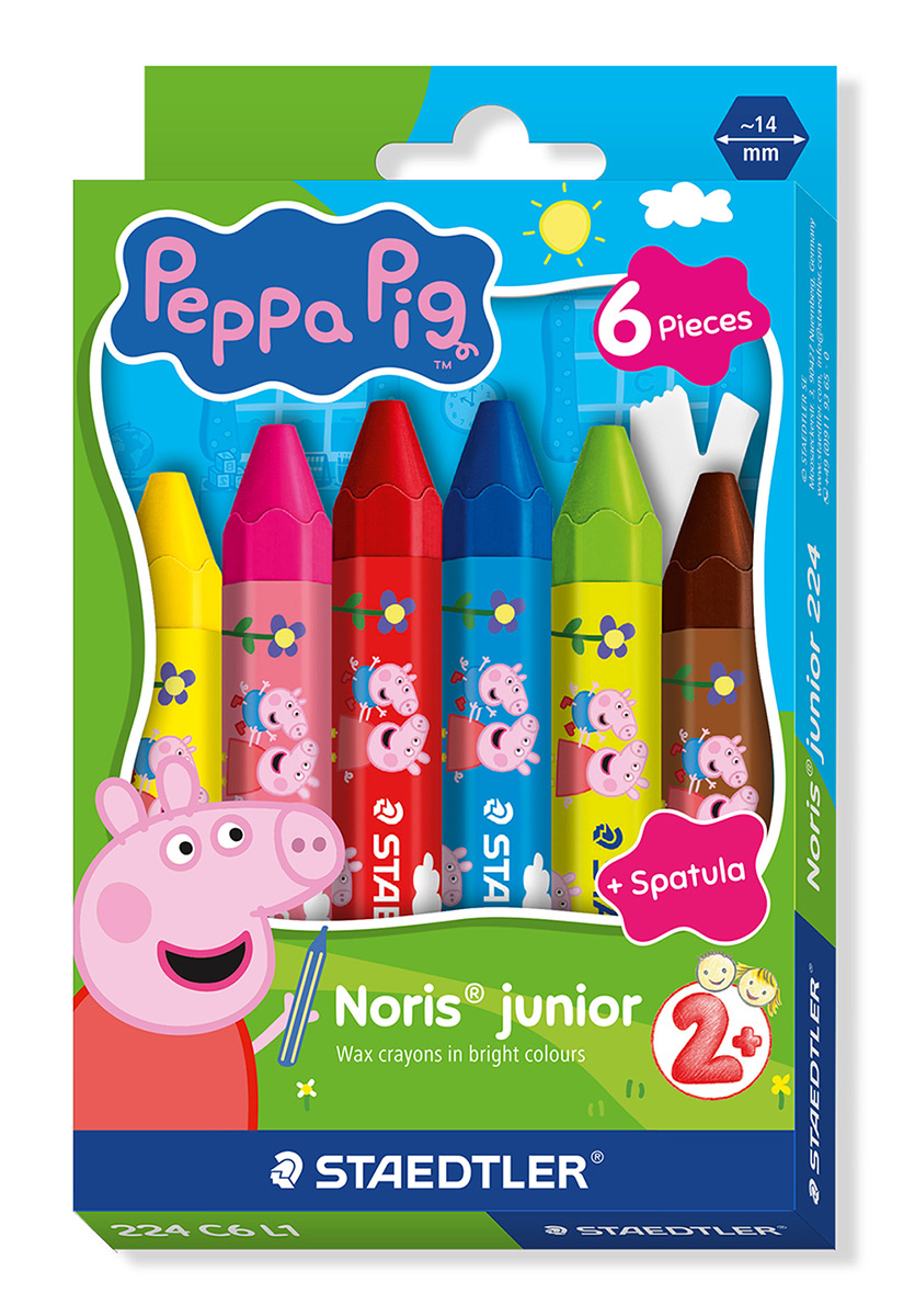 CRAYONS STAEDTLER NORRIS JUNIOR PEPPA PIG WAX HEXAGONAL PK6