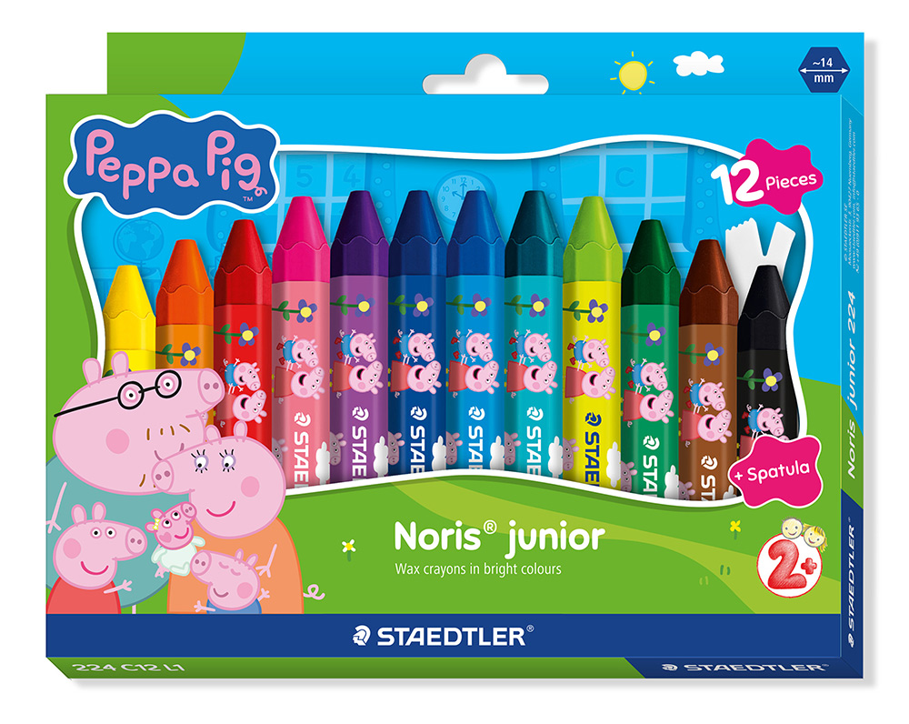 CRAYONS STAEDTLER NORRIS JUNIOR PEPPA PIG WAX HEXAGONAL PK12