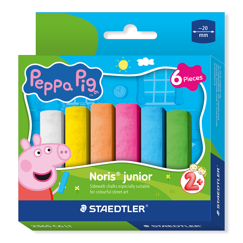 CHALK SIDEWALK STAEDTLER NORRIS JUNIOR PEPPA PIG PK6