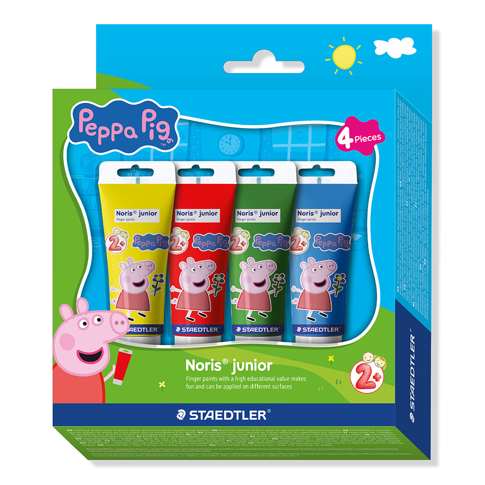 FINGER PAINT STAEDTLER NORRIS JUNIOR PEPPA PIG TUBES PK4