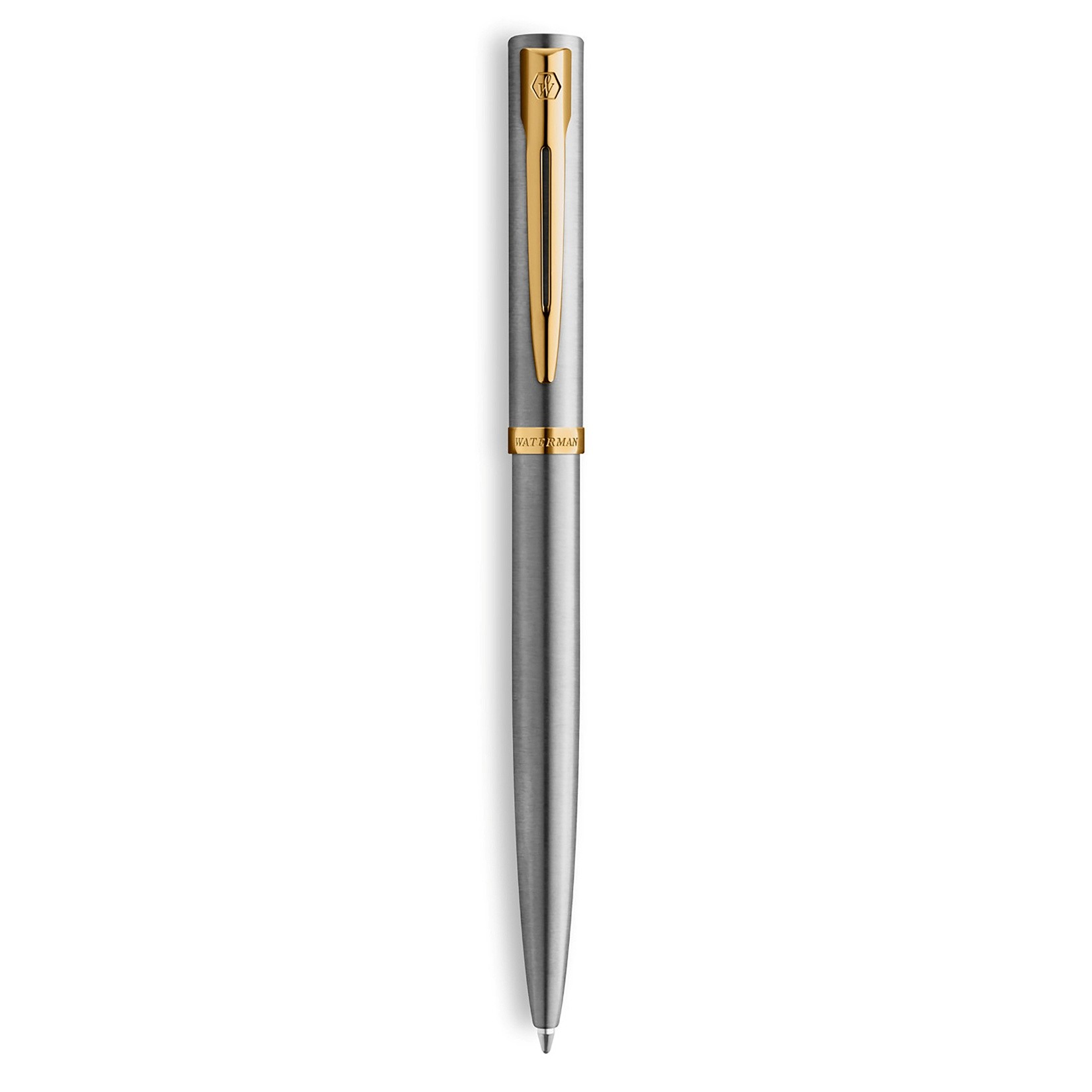 SP- PEN WATERMAN IMPRESSION BP STAINLESS STELL GOLD TRIM