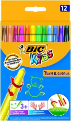 CRAYONS BIC KIDS TURN AND COLOUR PK12