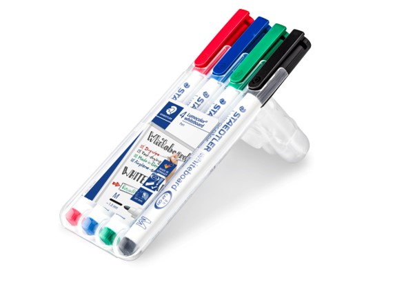 MARKER WHITEBOARD STAEDTLER 301 1MM ASST WLT4