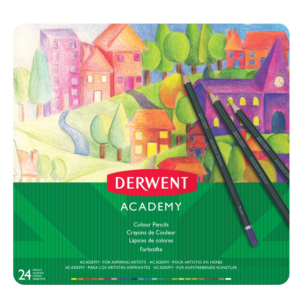 SP- PENCIL COLOURED DERWENT ACADEMY TIN 24