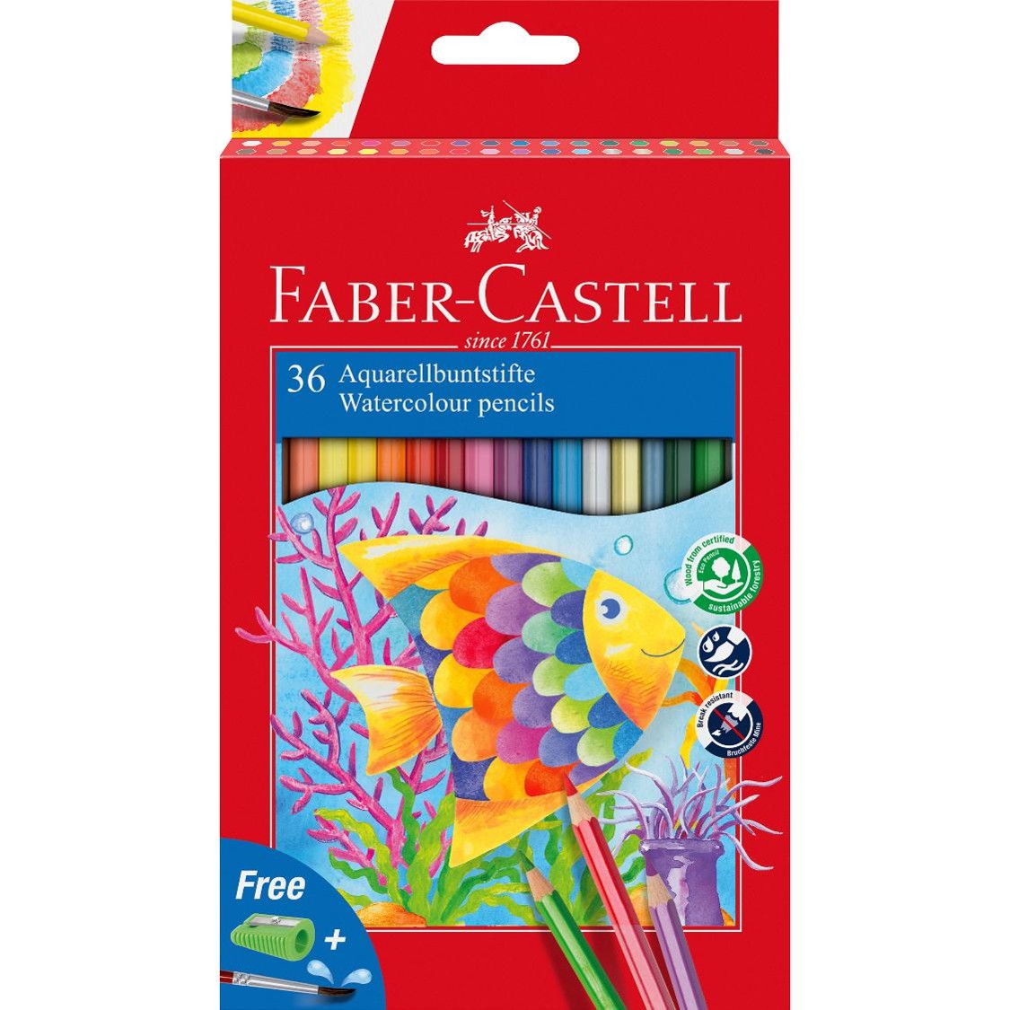 PENCIL COLOURED FABER-CASTELL RED RANGE WATERCOLOUR PK36