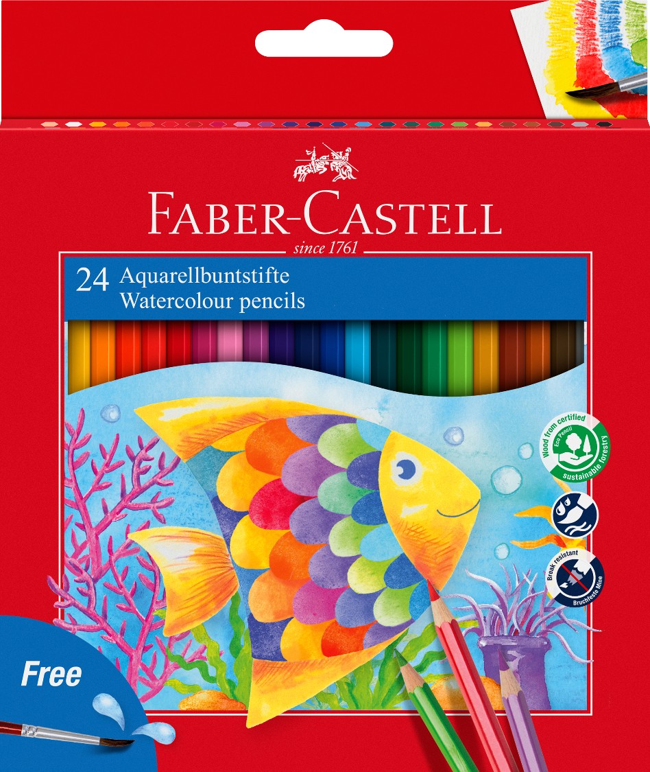 PENCIL COLOURED FABER-CASTELL RED RANGE WATERCOLOUR PK24